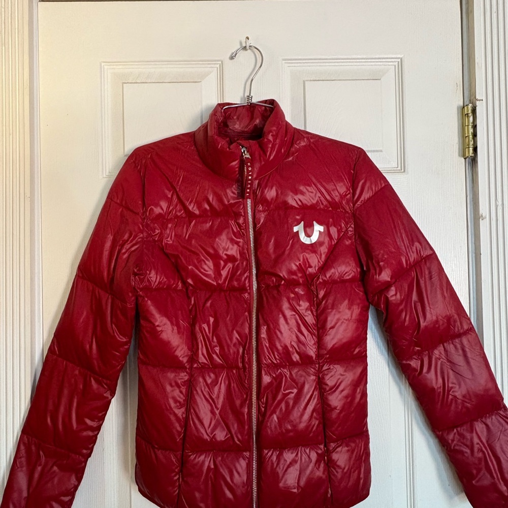 True Religion Cherry Red Puffer Jacket